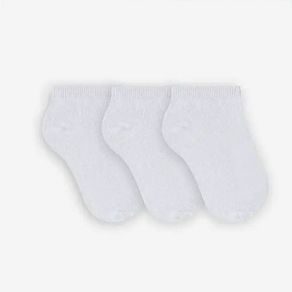 Meia Selene Infantil Sapatilha Branco - Kit 3 idades Branco - 25/28
