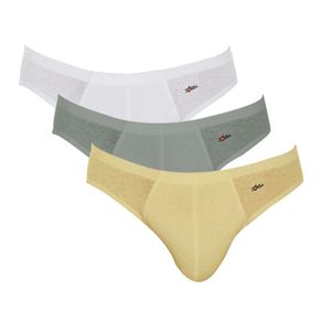 Cueca Cueca Zorba Algodão Slip Amarelo/Cinza/Branco - Kit 3 unidades Amarelo/Cinza/Branco - P