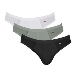 Cueca Slip Zorba Algodão Branco/Cinza/Preto - Kit 3 unidades Branco/Cinza/Preto - P