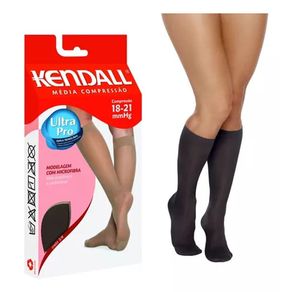 Meia 3/4 Kendall Media Compressão com Ponteira Preto Preto - P