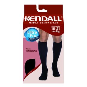 Meia 3/4 Kendall Masculina Media Compressão Preto Preto - P