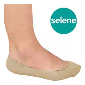Meia Selene Sapatilha Feminina Algodão Bege 34 a 39 Meia Selene Sapatilha Feminina Algodão Bege - Un
