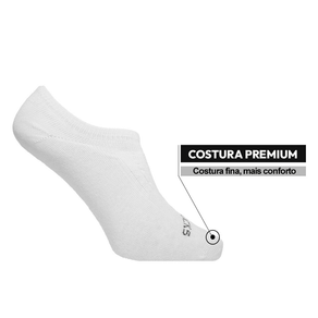 Meia Ted Socks Algodão Invisível para Corrida Branco Branco - 34/38