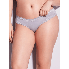 Calcinha Hope Modal Tanga Brasileira detalhe em Renda 3932 Cinza Un Cinza - P