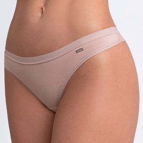 Calcinha Loba Fio Dental Cotton 40355 Natural Bege Un Natural Bege - P
