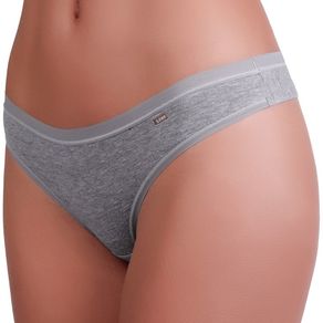 Calcinha Loba Fio Dental Cotton 40355 Cinzaa Mescla Un Cinza Mescla - P