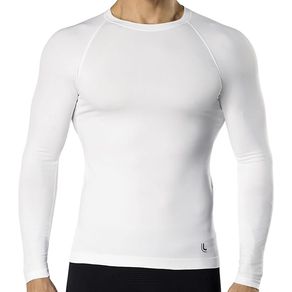 Camiseta Segunda Pele Lupo Masculino Seamless Dry Compressão Proteção Uv 50+ 70632 Branco Un Branco - G