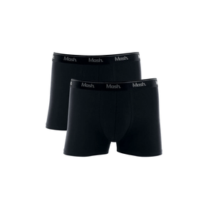 Kit Cueca Mash Cotton Boxer Preto - 2 Unidades Preto - P