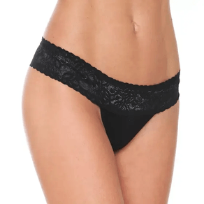 Calcinha Trifil Tanga Renda Com Costura 5917 Preto Un Preto - M