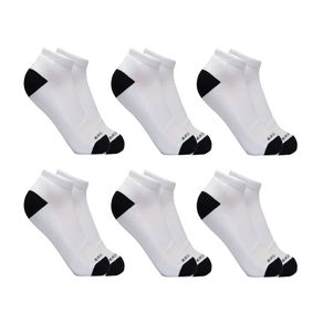 Kit 6 Meias Cano Curto Para Corrida Algodão Ted Socks 1800 Branco/Preto Un Branco/Preto - 39/44