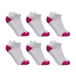 Kit 6 Meias Cano Curto Para Corrida Algodão Ted Socks 1800 Branco/Rosa Un Branco/Rosa - 39/44