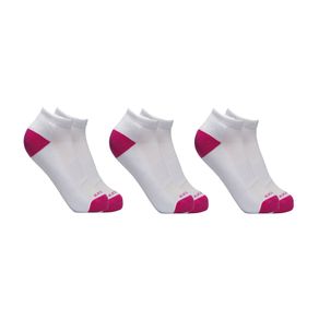 Kit 3 Meias Cano Curto Para Corrida Algodão Ted Socks 1800 Branco/Rosa Un Branco/Rosa - 39/44