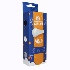 Kit 3 Meias Cano Curto UP Infantil Algodão Sortido 16 a 19 Sortido - 16/19