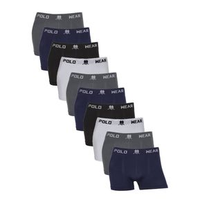 Kit 10 Cuecas Boxer Polo Wear Microfibra Sem Costura Sortido Sortido - P