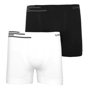 Kit 2 Cuecas Boxer Lupo Microfibra Sem Costura 436 Branco/Preto Branco/Preto - P