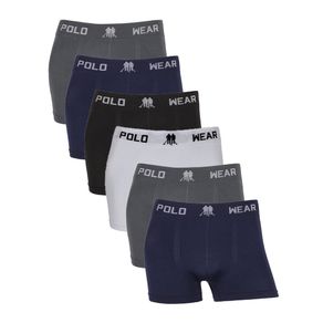 Kit 6 Cuecas Boxer Polo Wear Microfibra Sortido Sortido - P