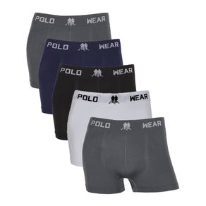 Kit 5 Cuecas Boxer Polo Wear Microfibra Sortido Sortido - P
