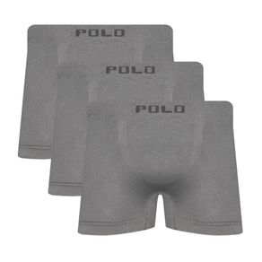 Kit 3 Cuecas Boxer Polo Star Microfibra Cinza Cinza - P