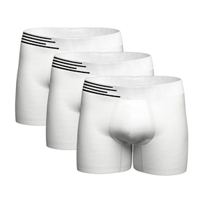 Kit 3 Cuecas Boxer Microfibra UP Branco Branco - P
