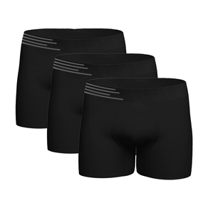 Kit 3 Cuecas Boxer Microfibra UP Preto Preto - P