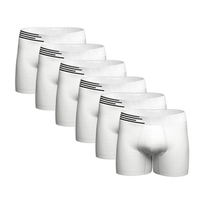 Kit 6 Cuecas Boxer Microfibra UP Branco Branco - P