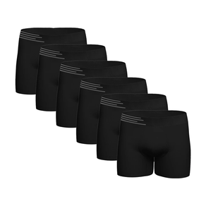 Kit 6 Cuecas Boxer Microfibra UP Preto Preto - P