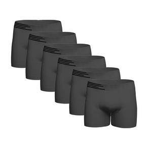 Kit 6 Cuecas Boxer Microfibra UP Cinza Cinza - P