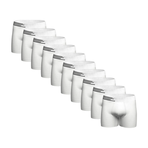 Kit 10 Cuecas Boxer Microfibra UP Branco Branco - P