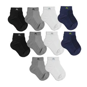 Kit 10 Pares Meia Infantil Baby Up Algodão Cano Médio Sortido Sortido - RN