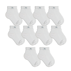 Kit 10 Pares Meia Infantil Baby Up Algodão Cano Médio Branco Branco - RN