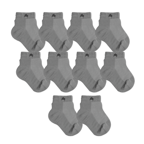 Kit 10 Pares Meia Infantil Baby Up Algodão Cano Médio Cinza Cinza - RN