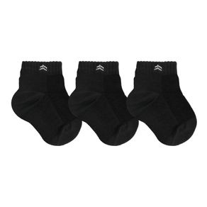 Kit 3 Pares Meia Infantil Baby Up Algodão Cano Médio Preto Preto - RN