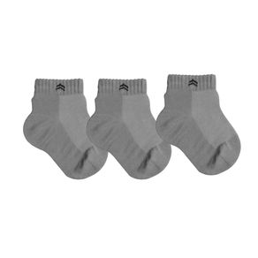 Kit 3 Pares Meia Infantil Baby Up Algodão Cano Médio Cinza Cinza - RN