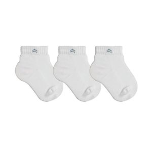 Kit 3 Pares Meia Infantil Baby Up Algodão Cano Médio Branco Branco - RN