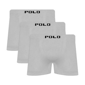 Kit 3 Cuecas Boxer Polo Star Microfibra Branco Branco - P