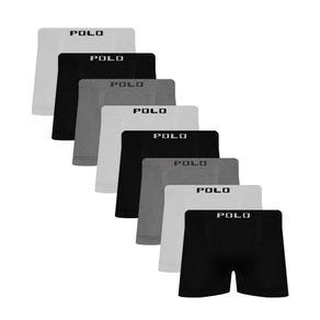 Kit 8 Cuecas Boxer Polo Star Microfibra Sortido Sortido - P