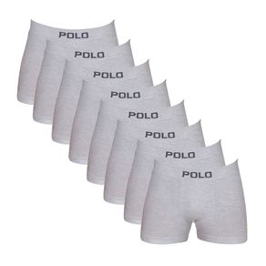 Kit 8 Cuecas Boxer Polo Star Algodão Cinza Cinza - P