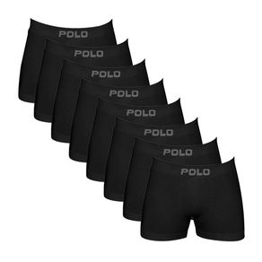 Kit 8 Cuecas Boxer Polo Star Algodão Preto Preto - P