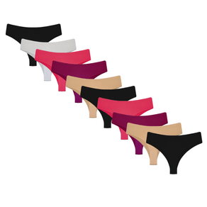 Kit 10 Calcinhas Tanga Laser Sem Costura Sortida A43 Sortido - P