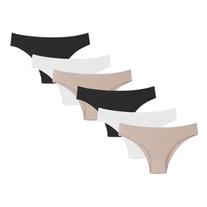 Kit 6 Calcinhas Algodão Tanga Sortida Conforto A10 Sortido - P